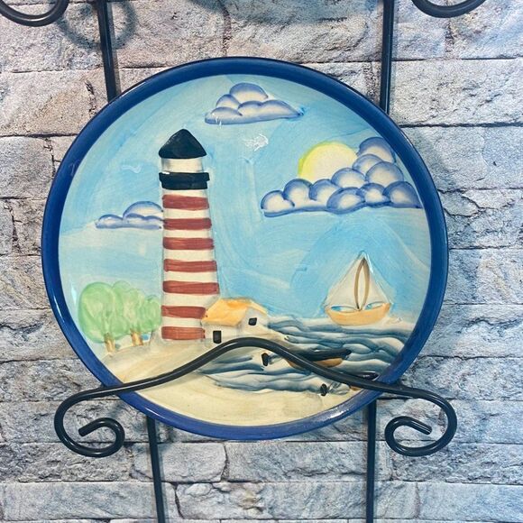 Lighthouse Wall Accents Coastal Beach Decor 5 Piece Set 4 Plate Design - Picture 5 of 5
